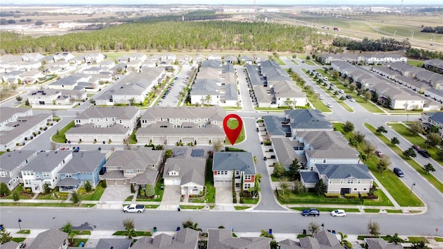 drone / aerial view featuring a residential view