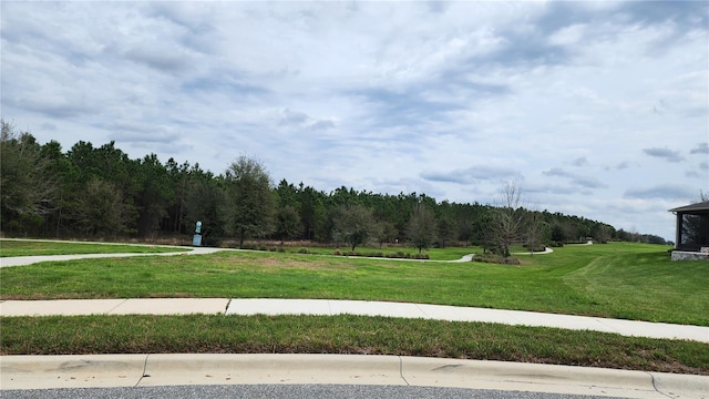 view of community featuring a lawn