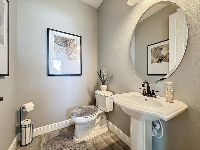 16150 Parkwyn St, Winter Garden, FL 34787 - bathroom featuring wood finished floors, toilet, baseboards, and a sink