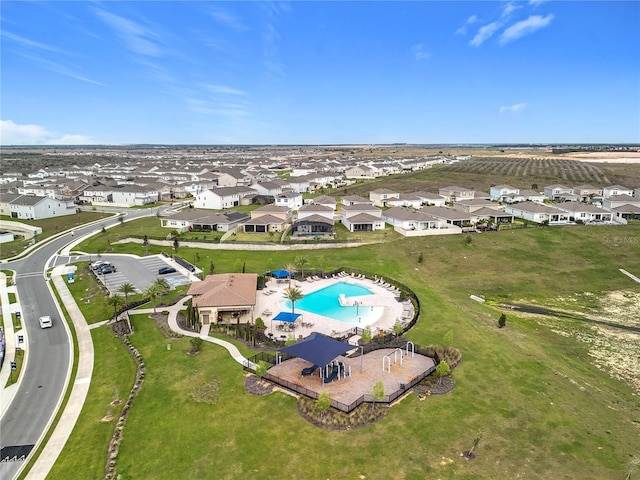 aerial view featuring a residential view