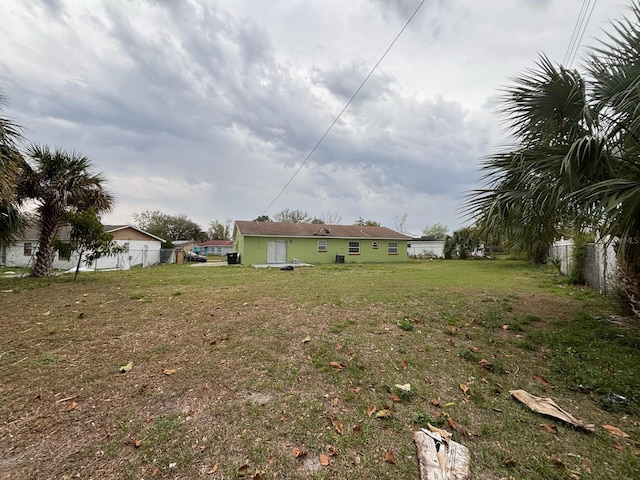 view of yard with fence