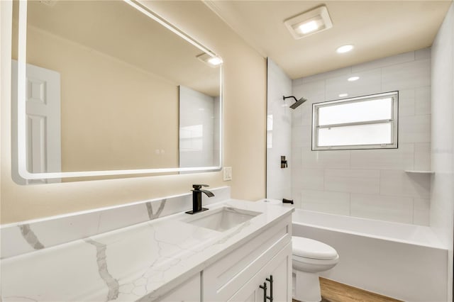 628 Eastwood Ct, Altamonte Springs, FL 32714 - bathroom featuring toilet,  shower combination, and vanity
