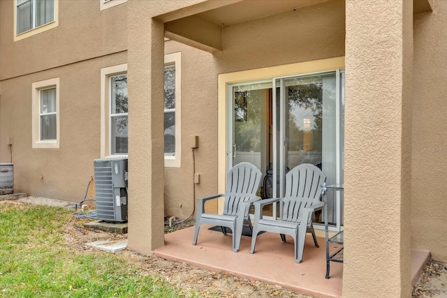 view of patio / terrace featuring central AC unit