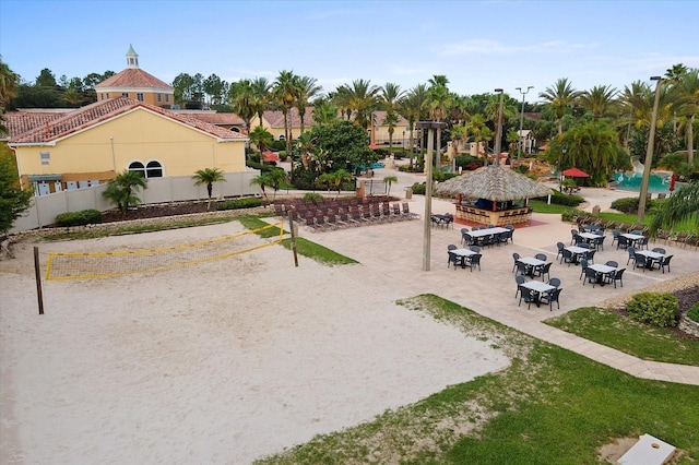 view of community with volleyball court and a gazebo