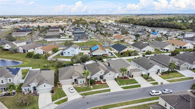 aerial view with a residential view