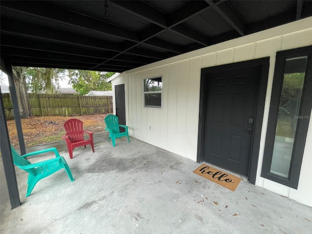 view of patio with fence