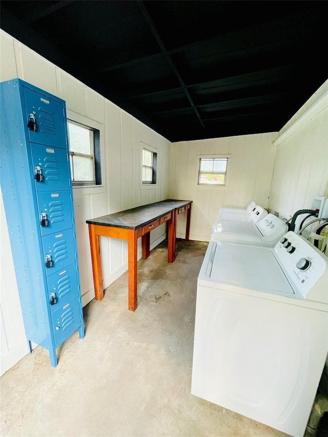 laundry area featuring washing machine and dryer