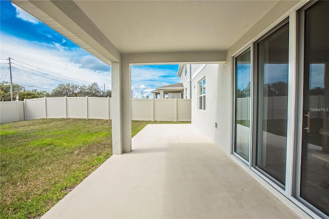 view of patio with a fenced backyard