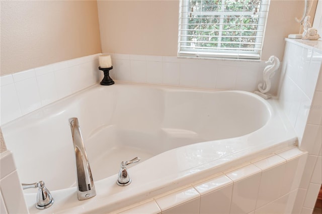 bathroom featuring a garden tub