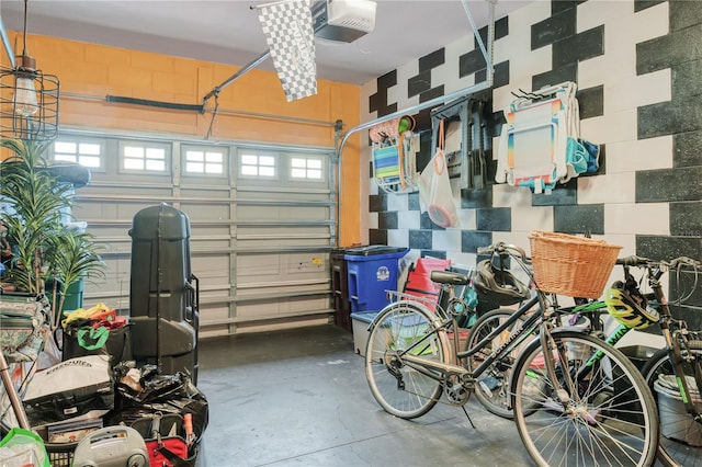 garage featuring a garage door opener