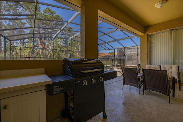 113 Tiger Lily Ct, Davenport, FL 33837 - view of patio featuring outdoor lounge area, a lanai, and area for grilling