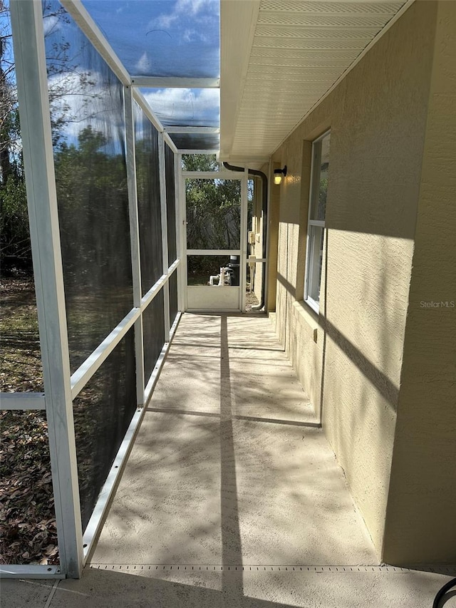 view of unfurnished sunroom