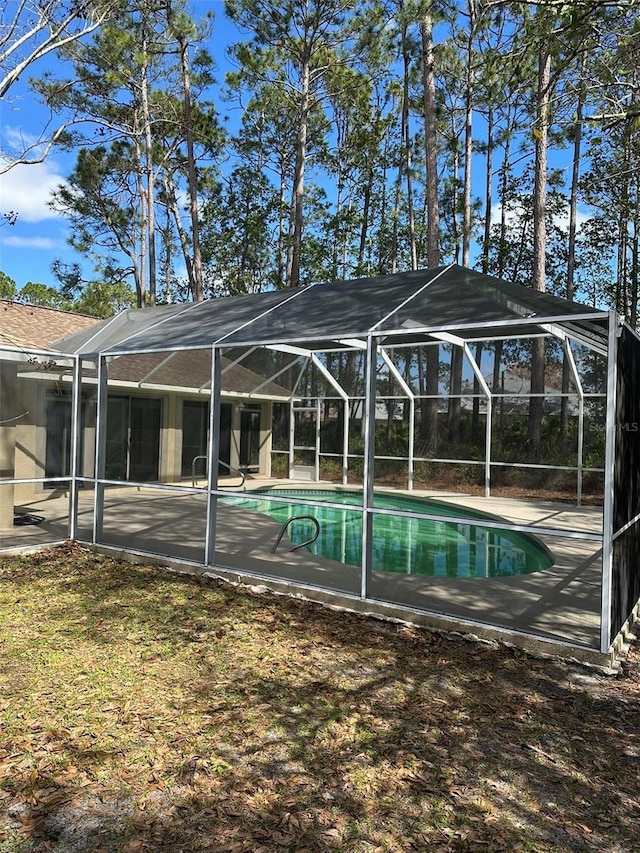 pool featuring a patio and a lanai