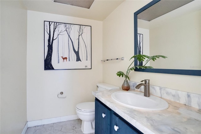 406 Oak Haven Dr Unit 406, Altamonte Springs, FL 32701 - half bathroom with marble finish floor, baseboards, vanity, and toilet