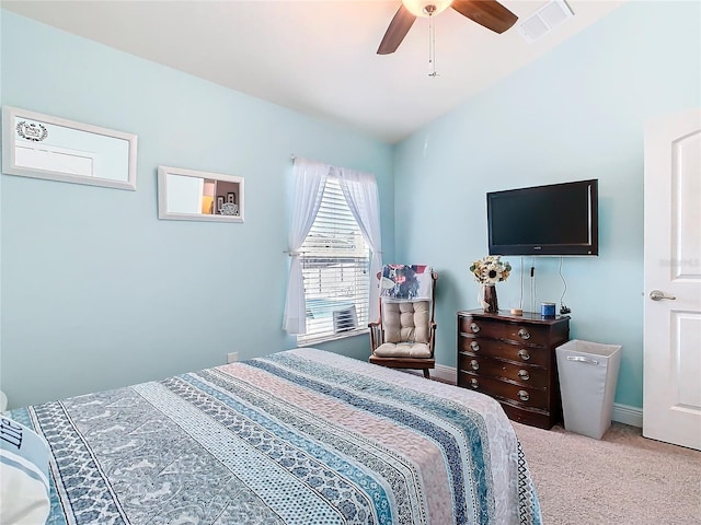 649 Meadow Pointe Dr, Haines City, FL 33844 - bedroom with visible vents, cooling unit, carpet floors, baseboards, and ceiling fan