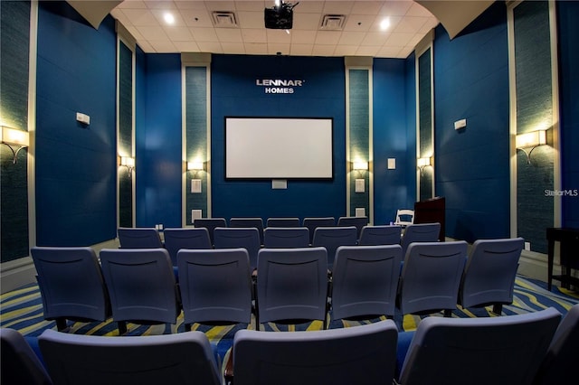 1646 Moon Valley Dr, Davenport, FL 33896 - carpeted home theater room with visible vents and baseboards