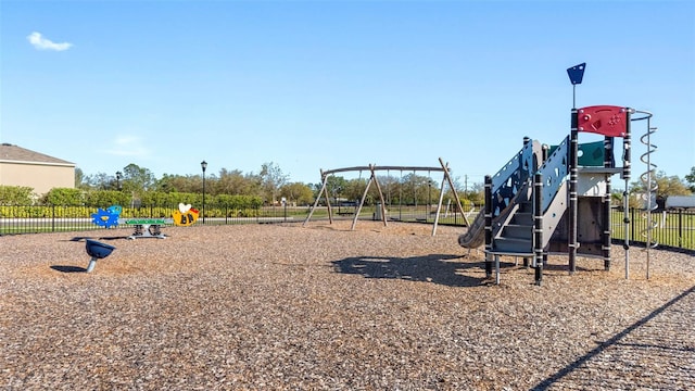 communal playground with fence