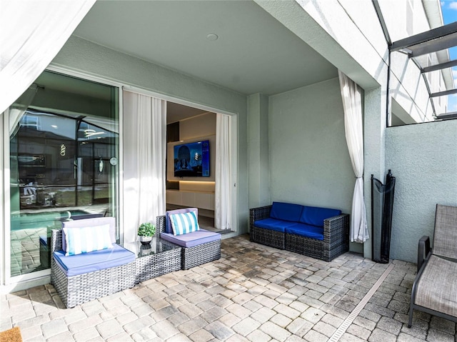 view of patio with outdoor lounge area