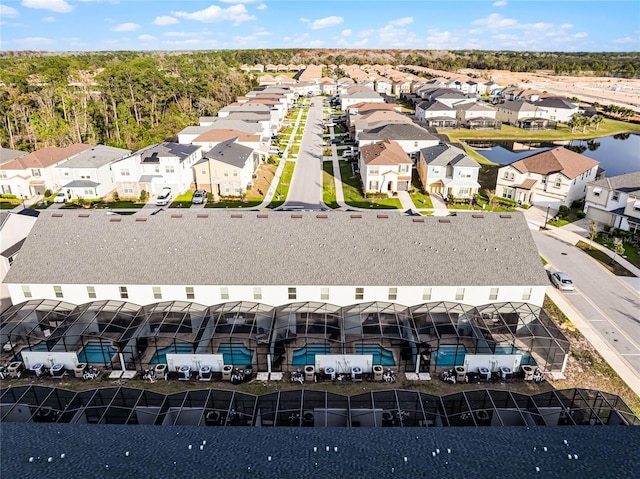 drone / aerial view featuring a residential view