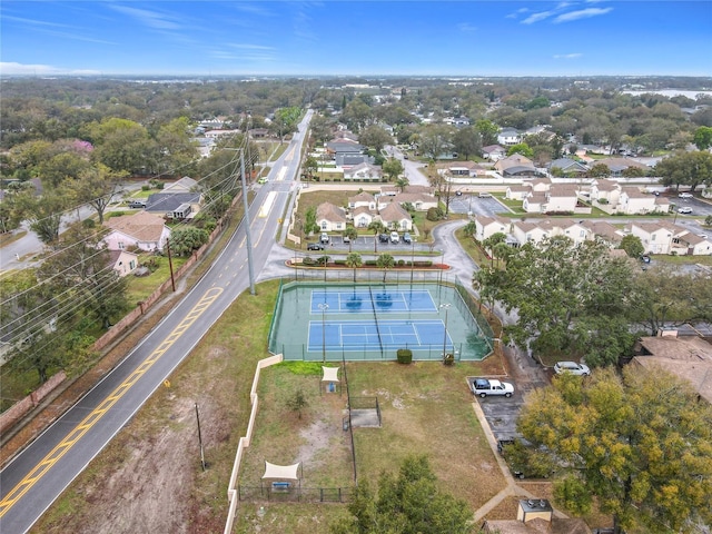 birds eye view of property with a residential view