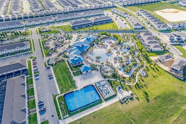 drone / aerial view featuring a residential view