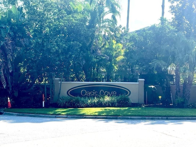 view of community sign