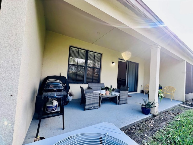 view of patio / terrace featuring an outdoor hangout area