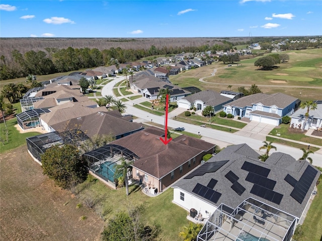 aerial view with a residential view