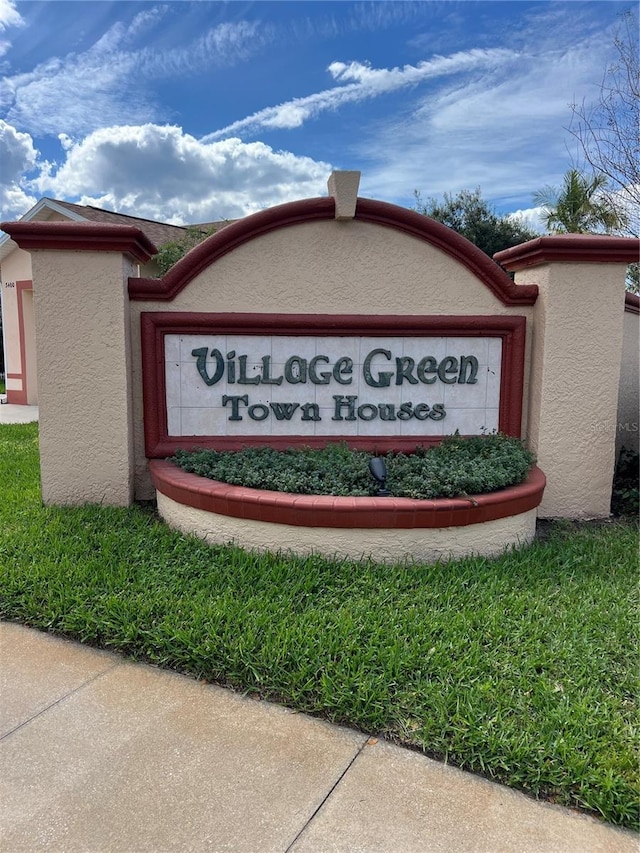 view of community sign