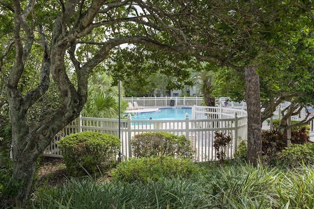 community pool with fence