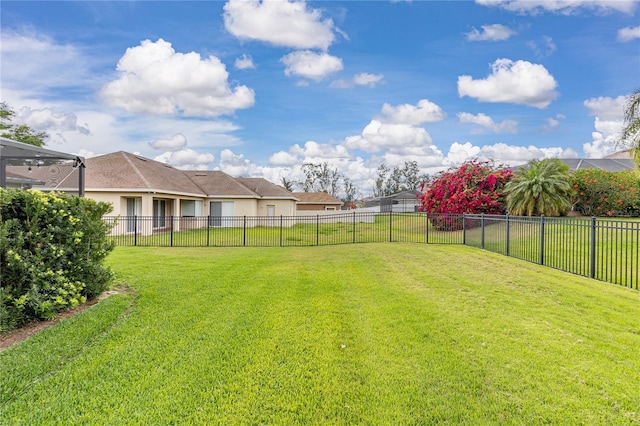 view of yard with fence