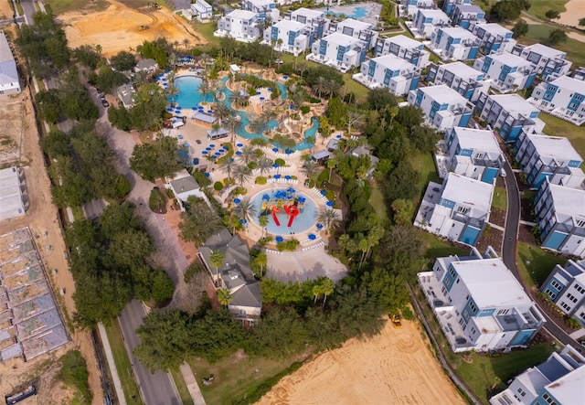 aerial view with a residential view