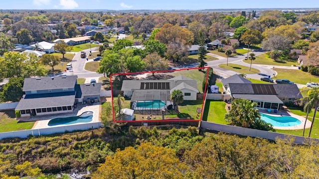 birds eye view of property featuring a residential view