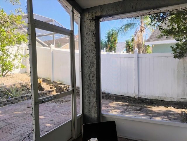 view of unfurnished sunroom