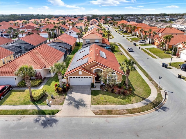 drone / aerial view with a residential view