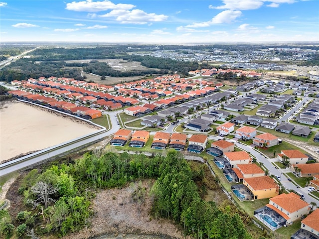 aerial view with a residential view