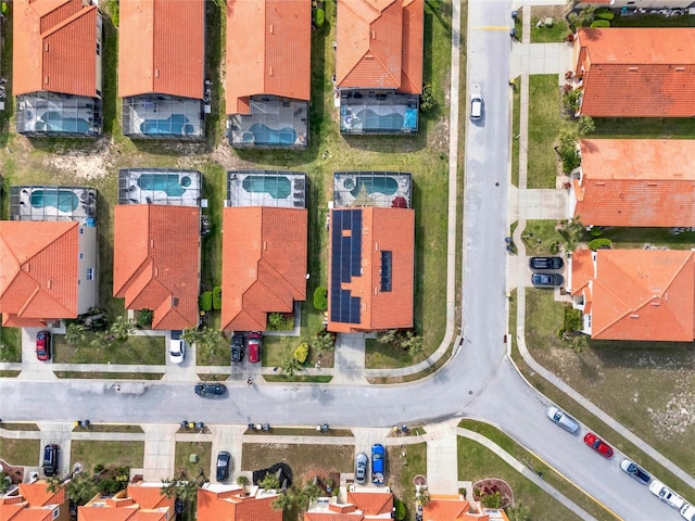 aerial view with a residential view