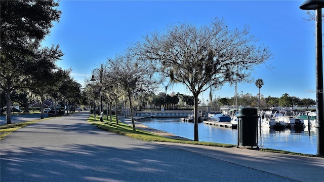 view of road featuring sidewalks