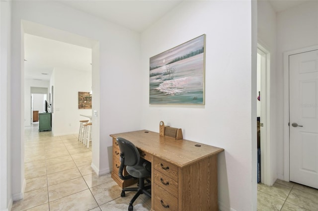 3390 Fallbrook Dr, Kissimmee, FL 34759 - home office with light tile patterned floors and baseboards