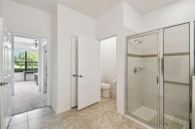 3390 Fallbrook Dr, Kissimmee, FL 34759 - full bathroom with toilet, a stall shower, and tile patterned floors