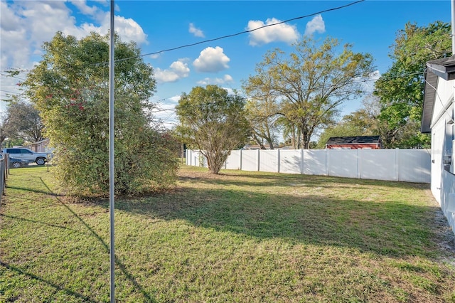 view of yard featuring fence