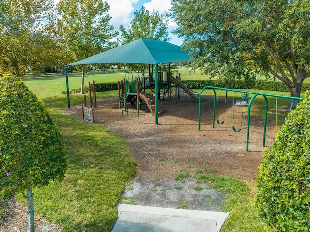 community playground with a yard