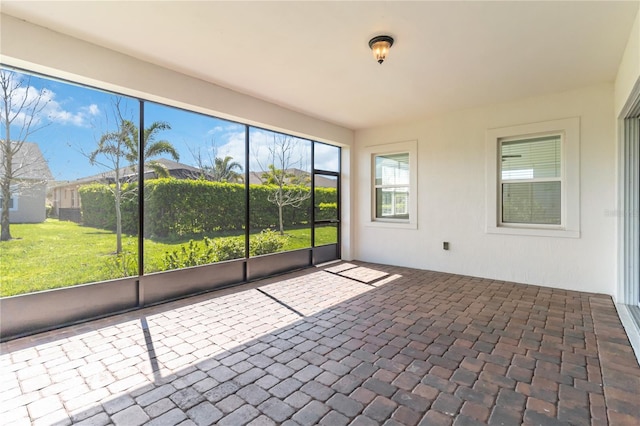 view of unfurnished sunroom