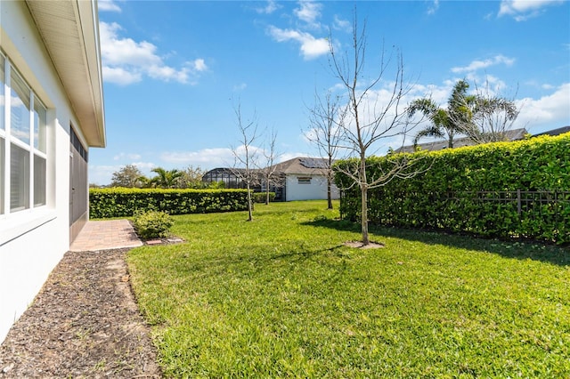 view of yard featuring fence