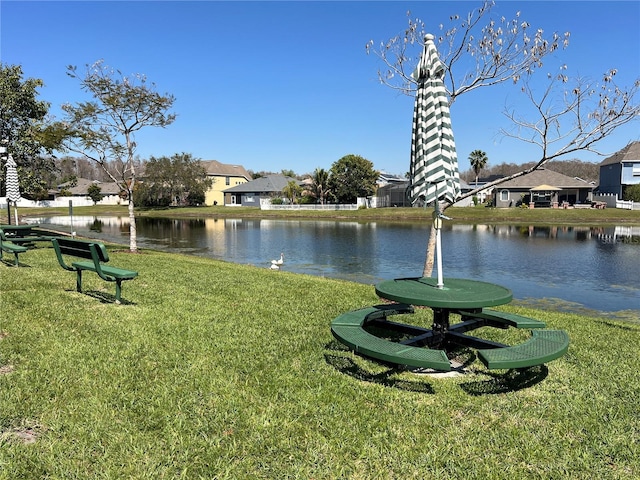 property view of water with a residential view