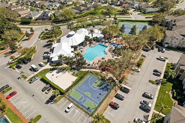 bird's eye view with a residential view