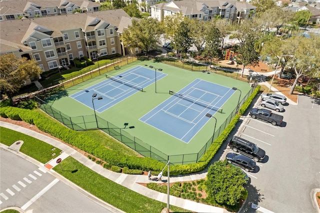 drone / aerial view with a residential view