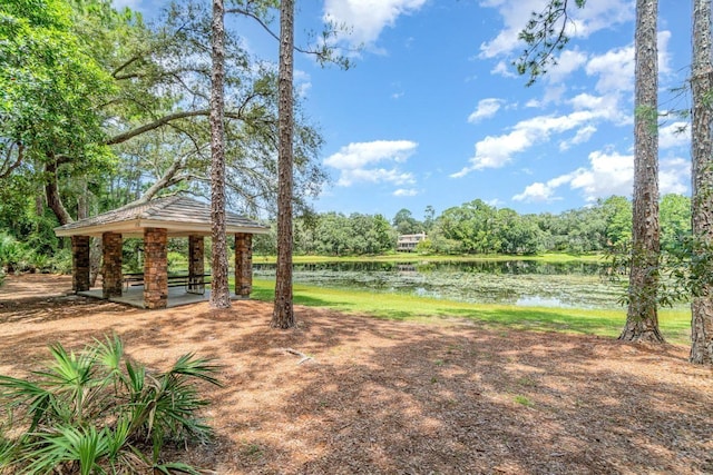 1686 Shadowmoss Cir, Lake Mary, FL 32746 - view of yard with a gazebo and a water view