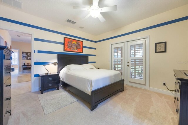 1686 Shadowmoss Cir, Lake Mary, FL 32746 - bedroom with light colored carpet, access to outside, baseboards, and french doors
