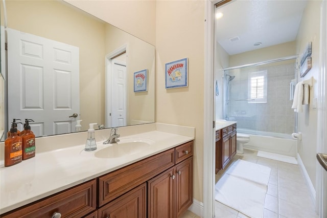 1686 Shadowmoss Cir, Lake Mary, FL 32746 - full bath with tile patterned floors, vanity, shower / tub combination, and toilet